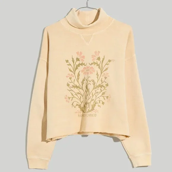 BRAND NEW | Madewell | Rivet & Thread Floral Turtleneck Sweatshirt - Picture 2 of 7